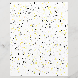 Modern Yellow Grey Tiny Terrazzo Scrapbook Paper