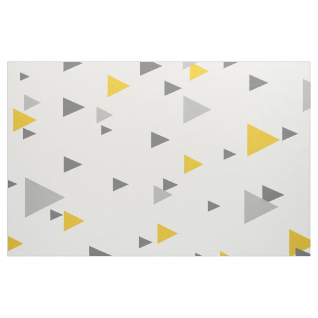 Modern Yellow & Grey triangles Geometric Pattern Fabric (Fat Quarter)