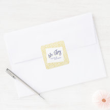 Modern Yellow Hand Written Pinstripe Italy Wedding