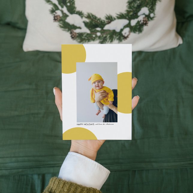 Modern Yellow Happy Holidays Photo  (Creator Uploaded)