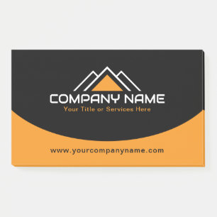 Modern Yellow House Logo Roof  Construction Post-it Notes