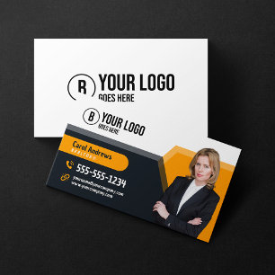 Modern Yellow Just Sold Real Estate Agent Realtor  Business Card