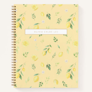 Modern Yellow Lemon Notebook – Fully Personalise