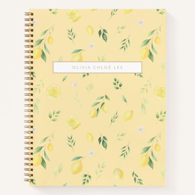 Modern Yellow Lemon Notebook – Fully Personalise (Front)