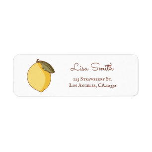 Modern Yellow Lemon Return Address