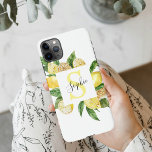 Modern Yellow Lemons Frame & Leaves With Name iPhone 11Pro Max Case<br><div class="desc">Modern Yellow Lemons Frame & Leaves With Name</div>