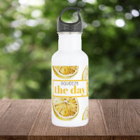 Modern Yellow Lemons Pattern & Squeeze The Day