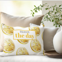 Modern Yellow Lemons Pattern & Squeeze The Day