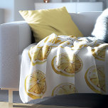 Modern Yellow Lemons Pattern & Squeeze The Day Fleece Blanket<br><div class="desc">Modern Yellow Lemons Pattern & Squeeze The Day</div>