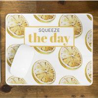 Modern Yellow Lemons Pattern & Squeeze The Day