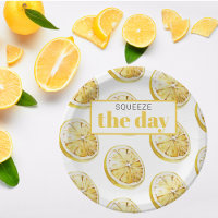 Modern Yellow Lemons Pattern & Squeeze The Day