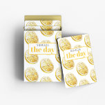Modern Yellow Lemons Pattern & Squeeze The Day Playing Cards<br><div class="desc">Modern Yellow Lemons Pattern & Squeeze The Day</div>