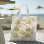 Modern Yellow Lemons Pattern & Squeeze The Day Tote Bag<br><div class="desc">Modern Yellow Lemons Pattern & Squeeze The Day</div>
