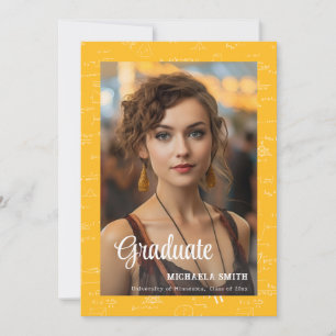 Modern Yellow Math Photo College Graduation Announcement