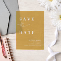 Modern Yellow Minimalist Elegant Save the Date