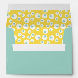Modern Yellow Mint Gender Neutral Cute Baby Shower Envelope