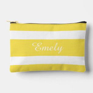 Modern Yellow Name Accessory Pouch
