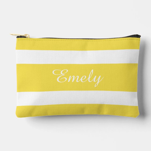 Modern Yellow Name Accessory Pouch (Front)