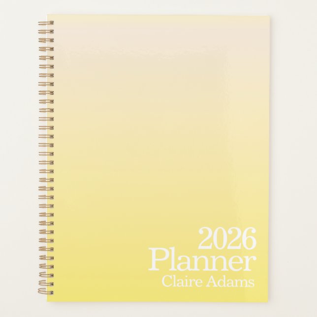 Modern Yellow Ombre Planner (Front)