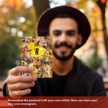 Modern Yellow Orange Abstract Painting Monogram