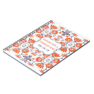 Modern Yellow Orange Aqua Mint Guest Book