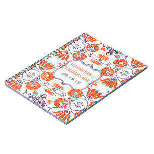 Modern Yellow Orange Aqua Mint Guest Book