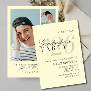Modern Yellow Photo Graduation Party Invitation