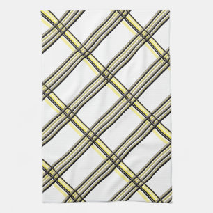 Modern Yellow Plaid Towel