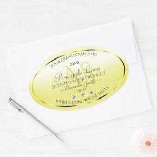 Modern Yellow Product Labels Jewels Monogram Logo