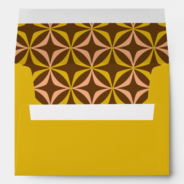 Modern Yellow Retro Typography Wedding Matching Envelope (Back (Bottom))