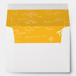 Modern Yellow Return Address Math Graduation Envelope