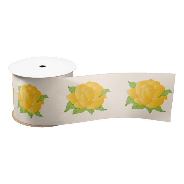 Modern Yellow Rose Satin Ribbon (Spool)