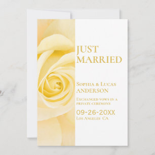 Modern Yellow Rose Wedding Announcement