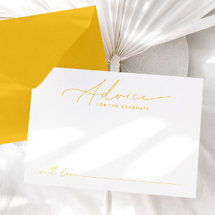 Modern Yellow Script Advice for the Graduate Card