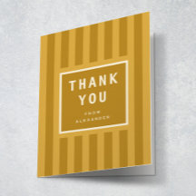 Modern Yellow Stripes Graduation Thank You