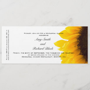 Modern Yellow Sunflower Rehearsal Dinner Invitation