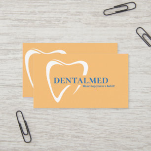 Modern Yellow Tooth Logo Dental Clinic Business Ca Card