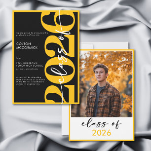 Modern Yellow Typography Graduation Announcement