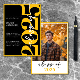 Modern Yellow Typography Graduation Announcement