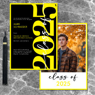 Modern Yellow Typography Graduation Announcement