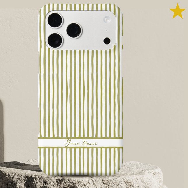 Modern Yellow Watercolor Stripes Custom Name  (Creator Uploaded)