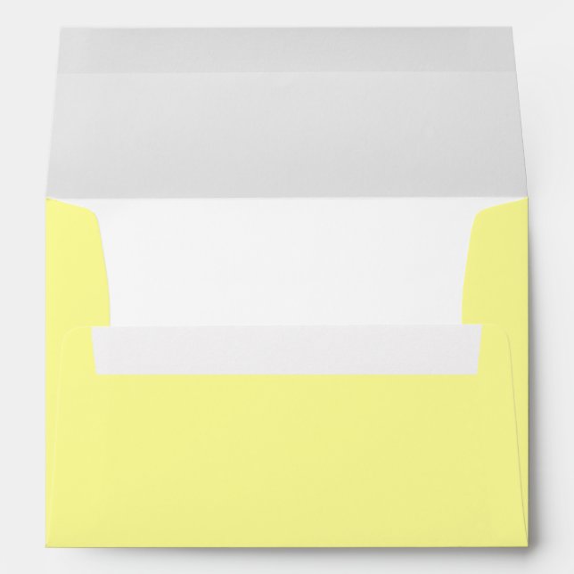 Modern Yellow White Baby Shower Simple Envelope (Back (Bottom))