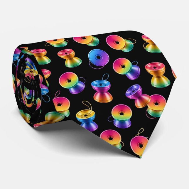 Modern Yo-Yo Pattern Neck Tie (Rolled)