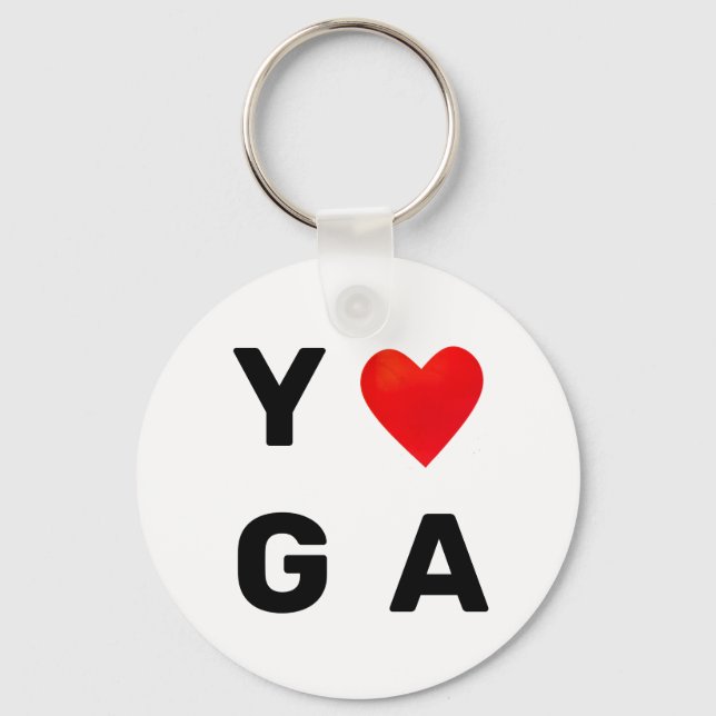 Modern Yoga Heart Key Ring (Front)