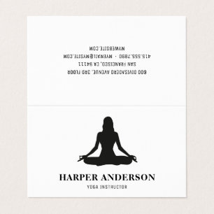 Modern Yoga Instructor    Minimal Black Silhouette Business Card