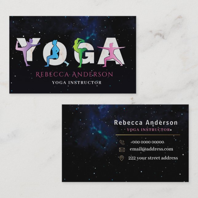 Modern Yoga Instructor Style | Holistic Healing  Business Card (Front/Back)
