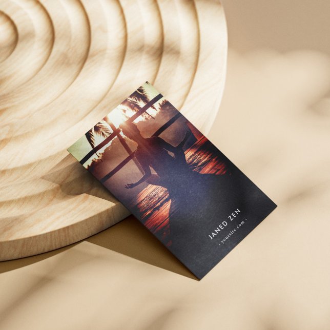 Modern Yoga Instructor Wellness Monogram Qr  Business Card (Creator Uploaded)