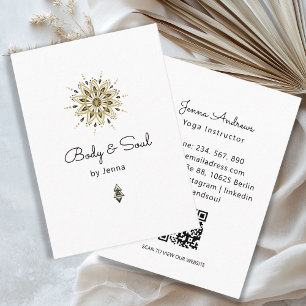 Modern Yoga Massage Wellness QR Code Business Card