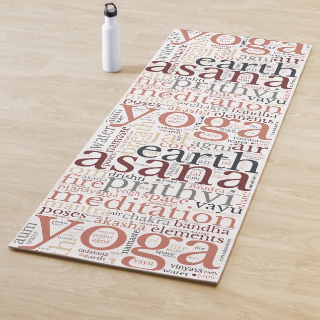Modern Yoga Mat Word Cloud (In Situ)