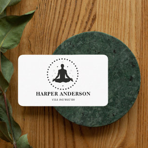 Modern Yoga Namaste Instructor Professional Logo Business Card